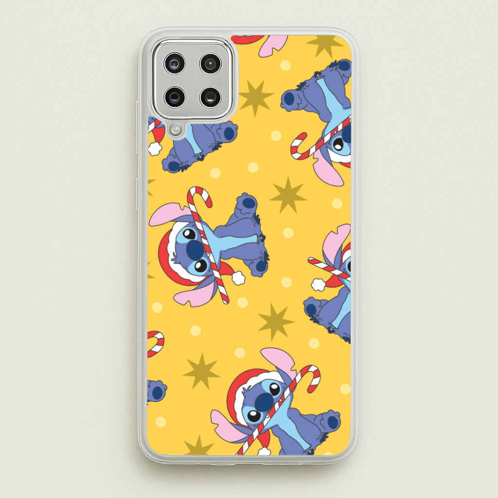 Cute Blue Alien Candycane Christmas Pattern Phone Case