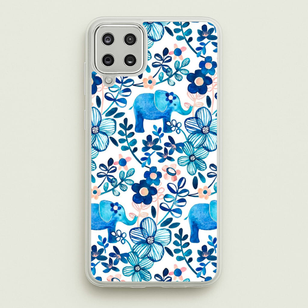 Elephant and Floral Pattern Phone Case
