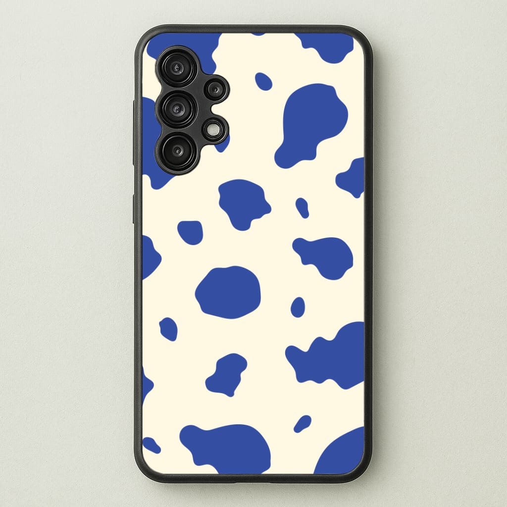 Blue Cow Print Phone Case