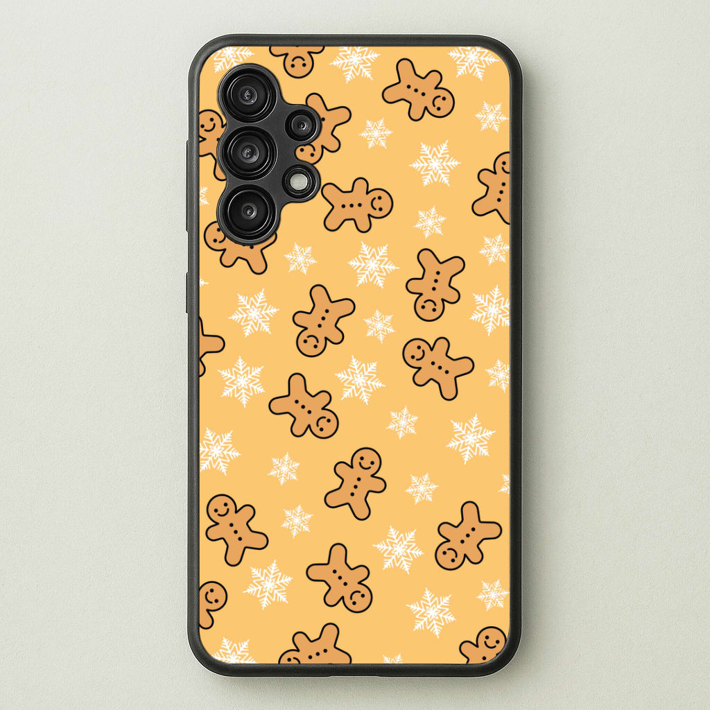 Cute Gingerbread And Snowflakes Pattern Phone Case