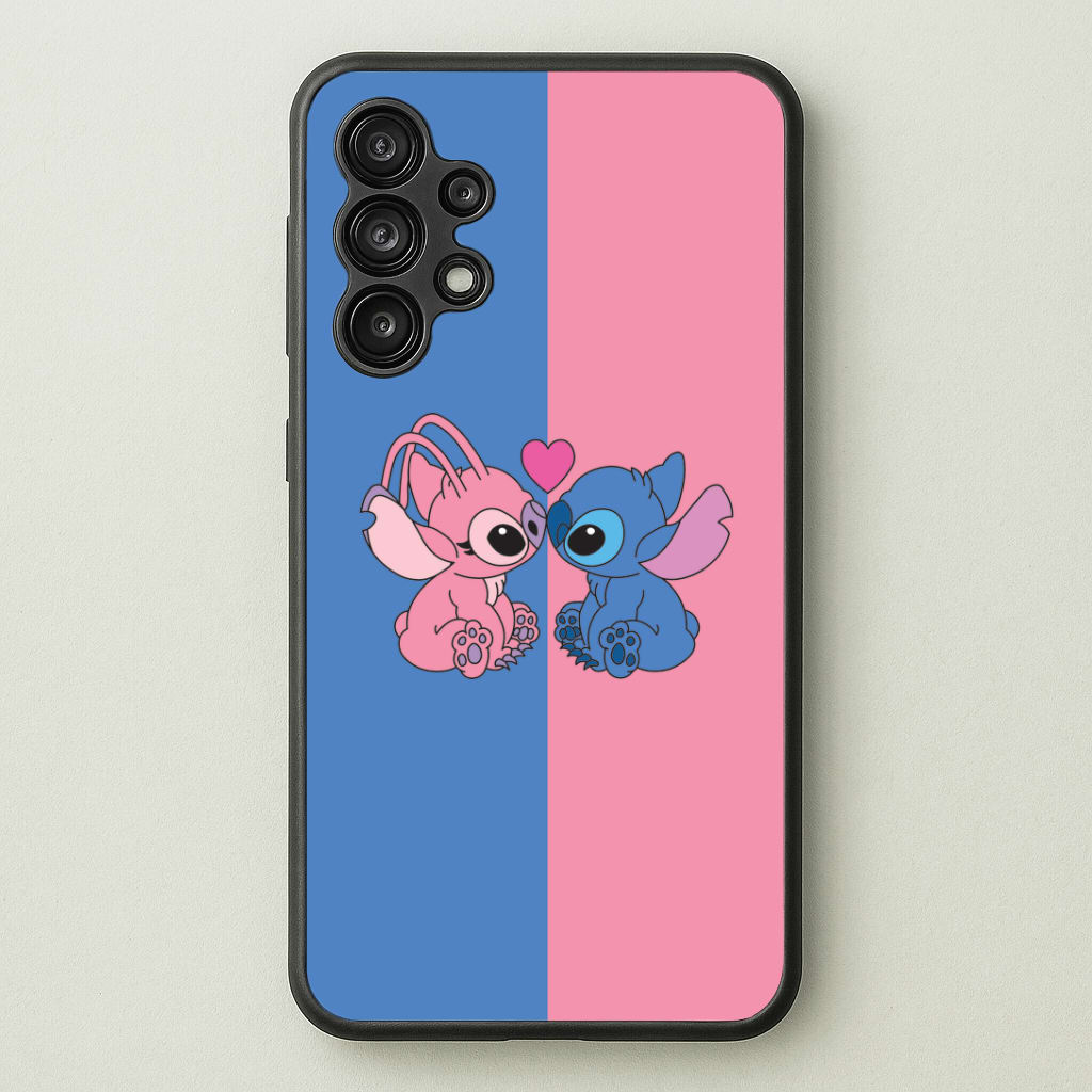Angel And Blue Alien - Pink Alien Phone Case