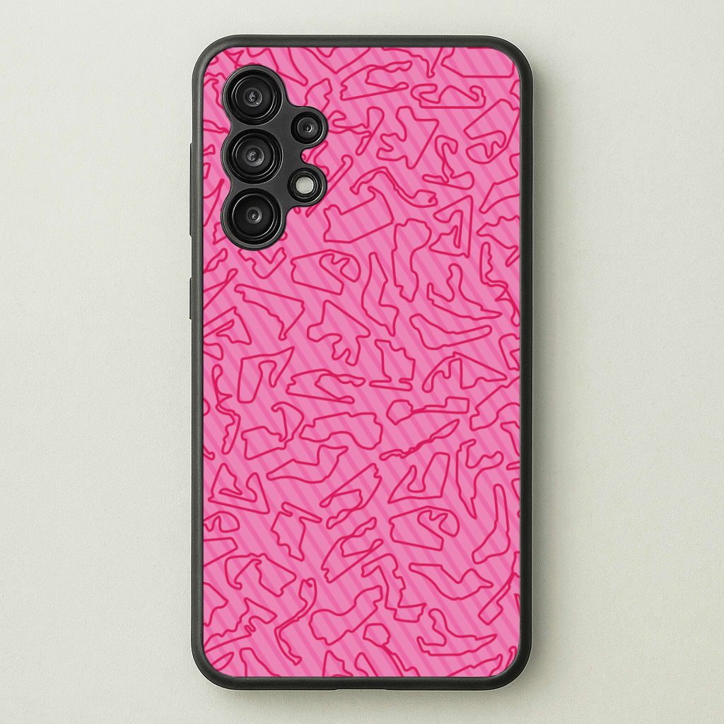 Track Outlines Pink Phone Case