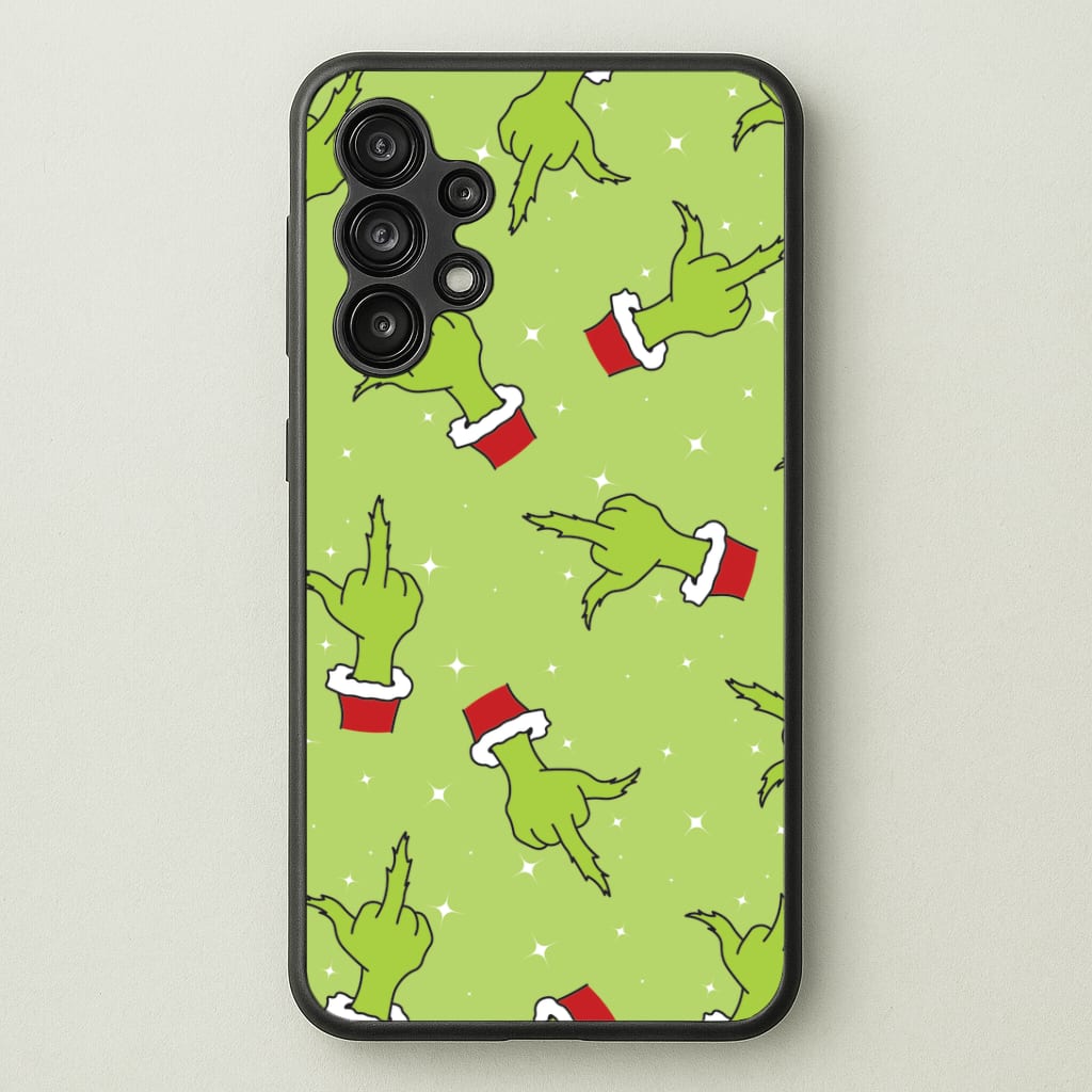 Green Middle Finger Christmas Pattern Phone Case