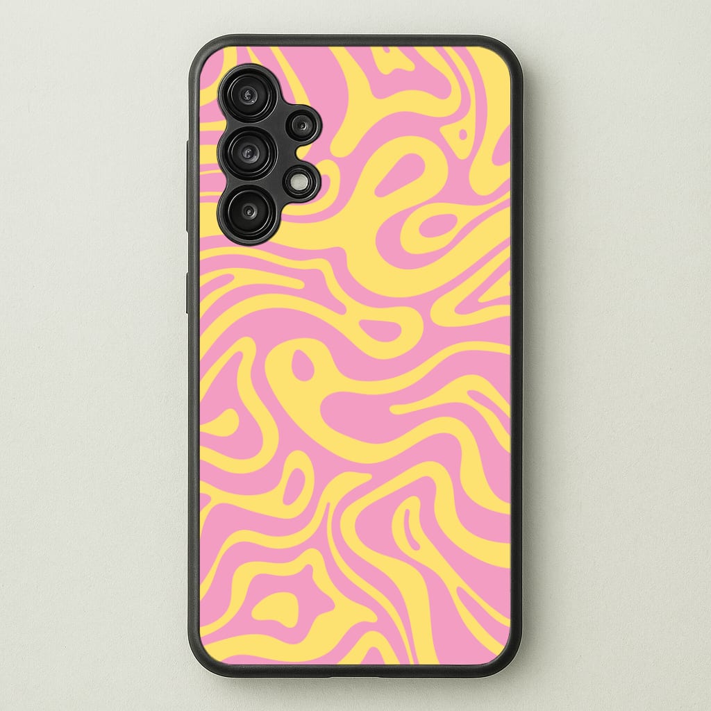 Yellow And Pink Waves Pattern Phone Case