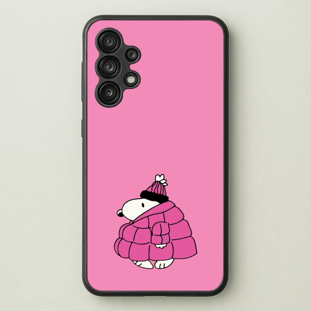 Cartoon Beagle Puffer Jacket Pink Phone Case