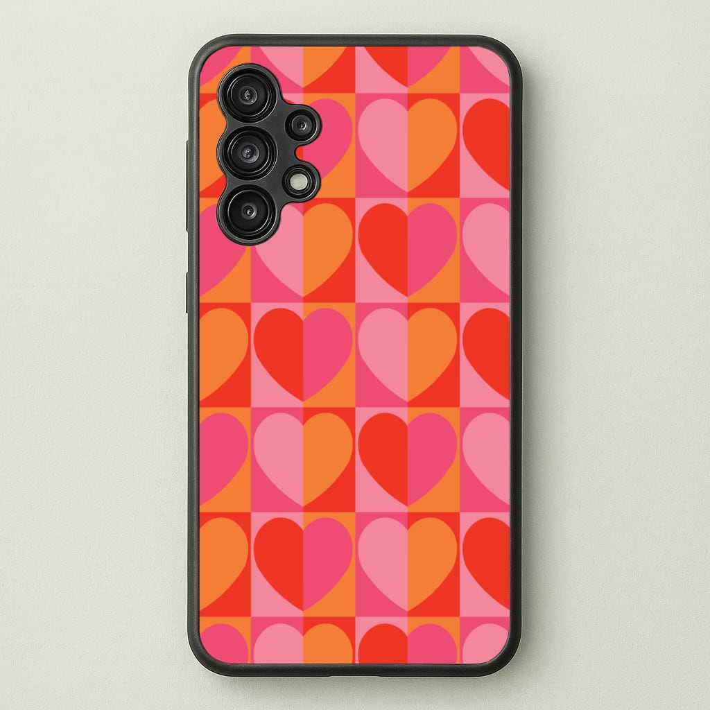 Sunset Hearts Pattern Phone Case