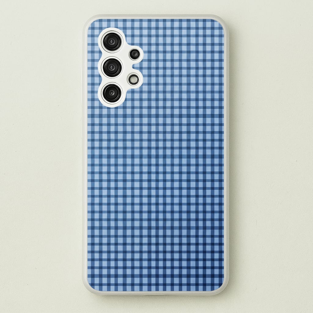 Back to Casics - Blue Gingham Weave Phone Case