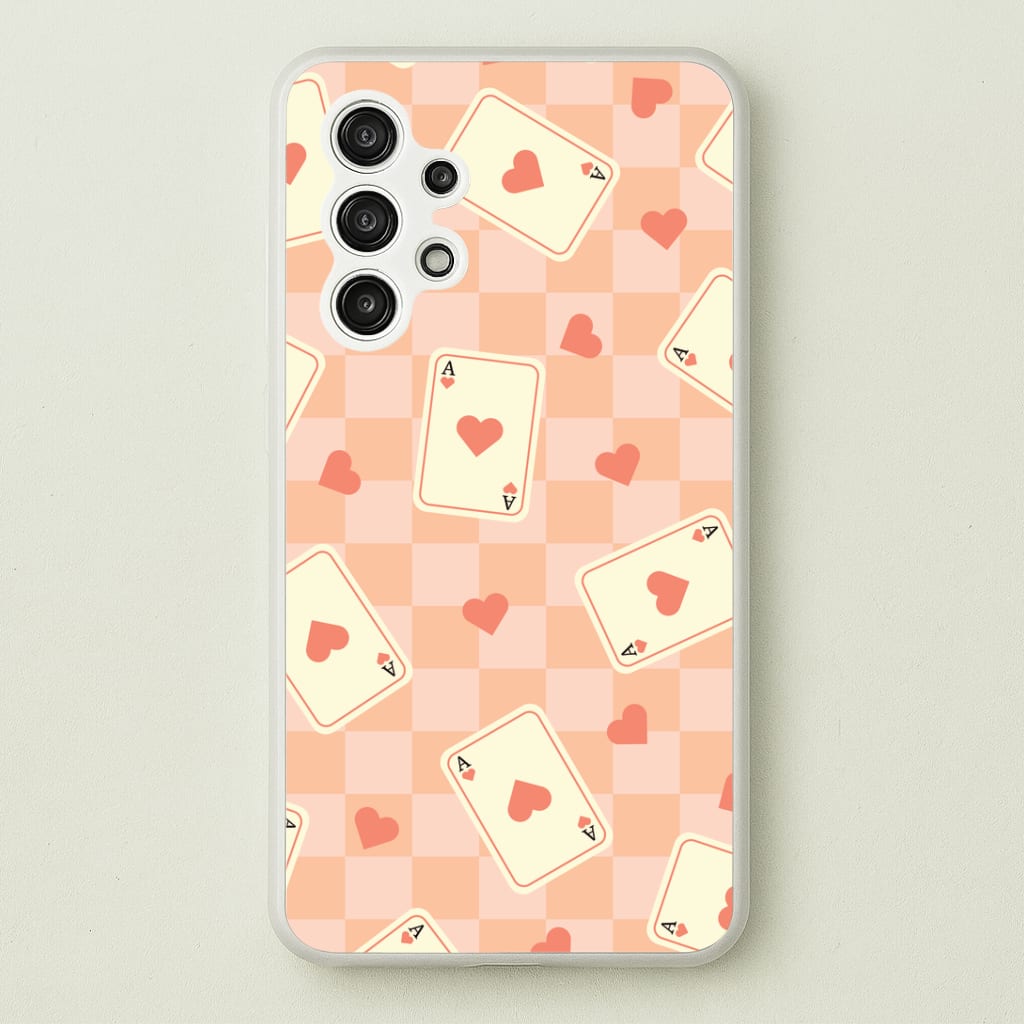 Cute Playing Cards And Hearts Pattern Phone Case