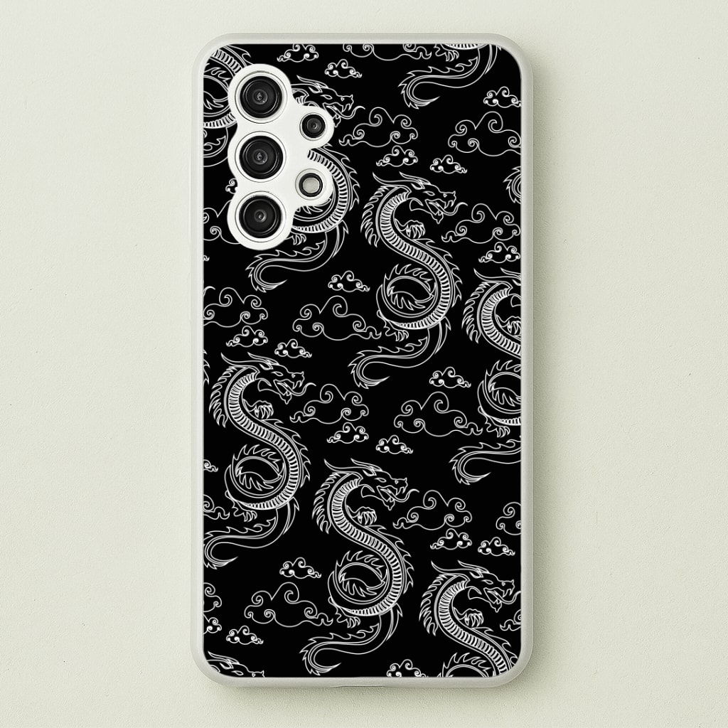 Black And White Dragon Pattern Phone Case