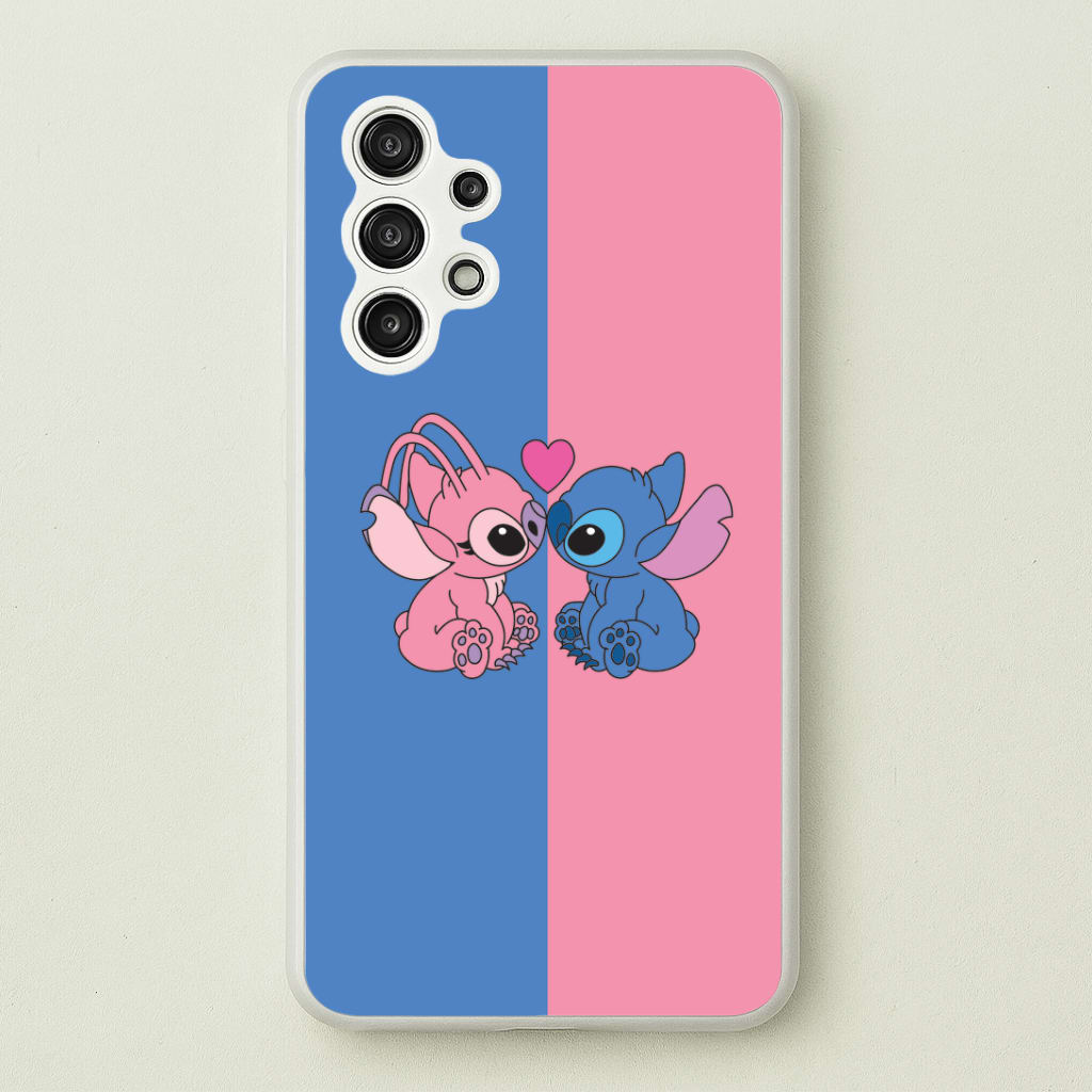 Angel And Blue Alien - Pink Alien Phone Case