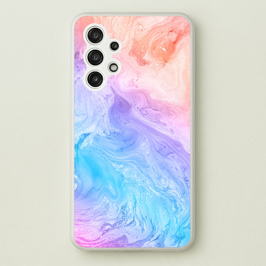 Blue and Peach Marble Phone Case