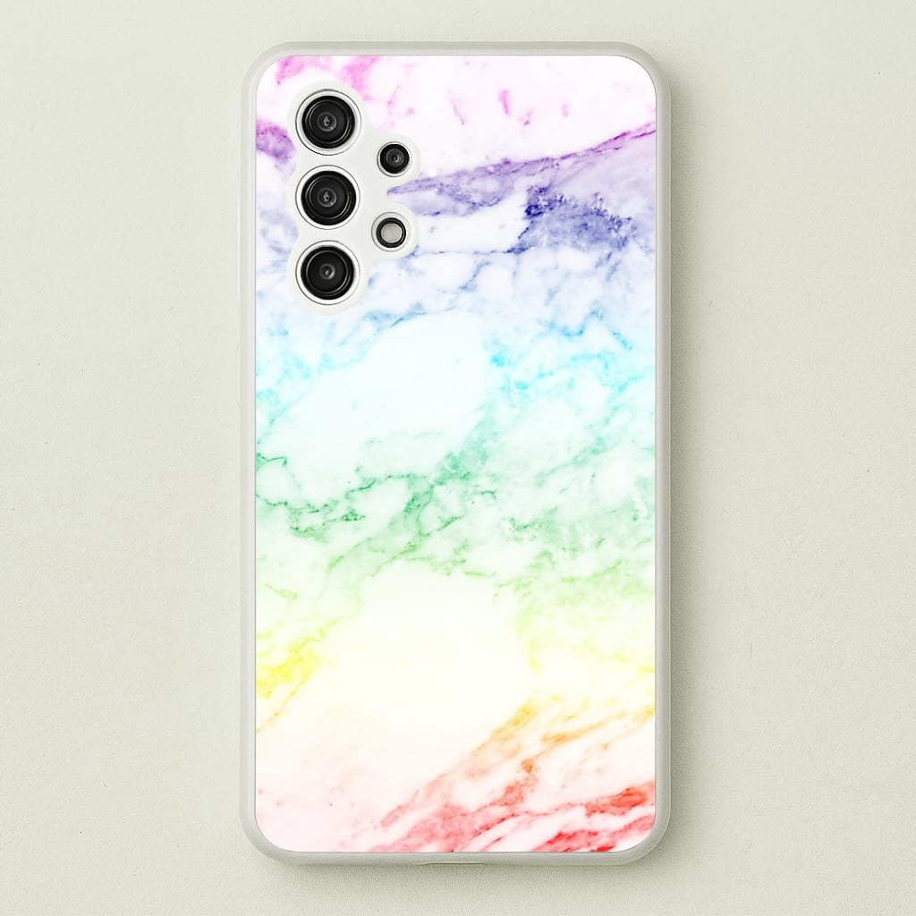 Rainbow Streak Marble Pattern Phone Case