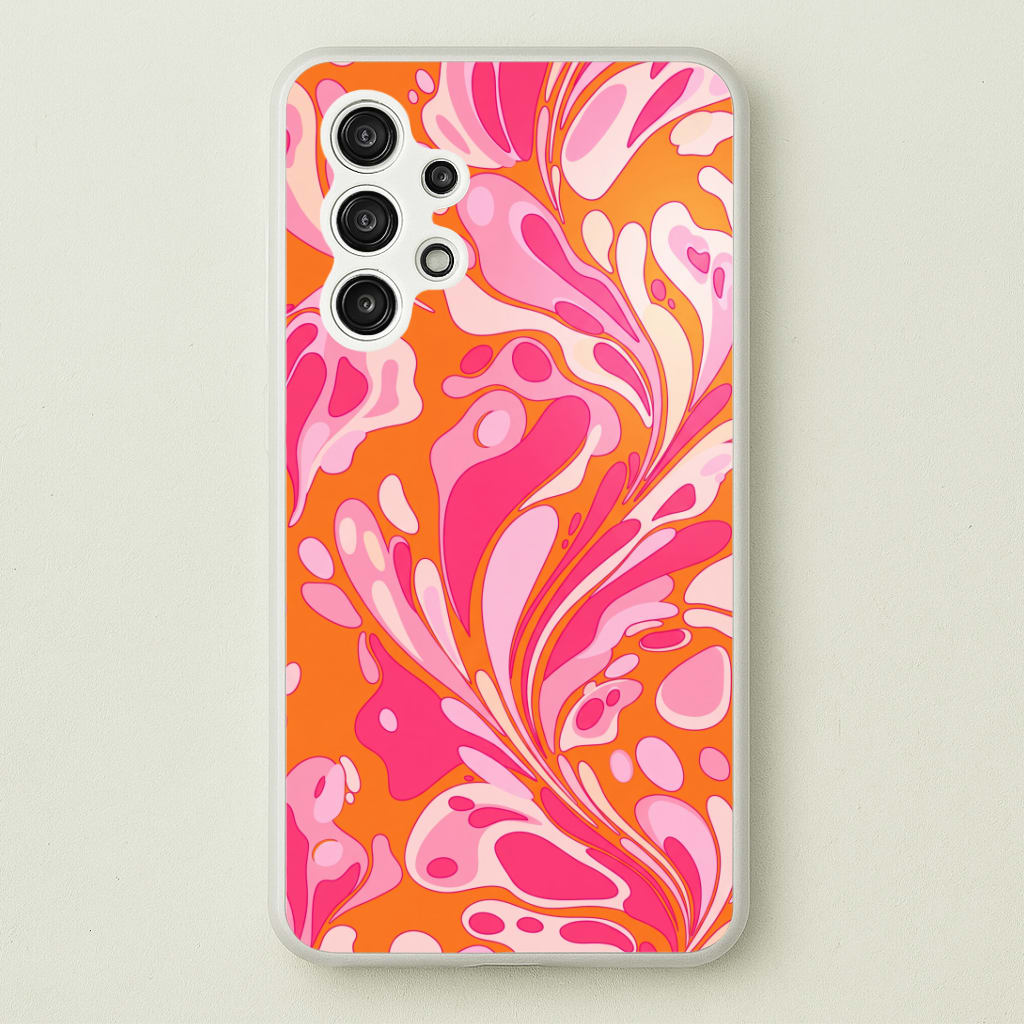 Orange Marble Swirl Phone Case