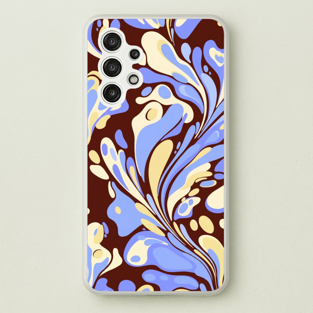 Blue, Yellow & Brown Marble Swirl Phone Case