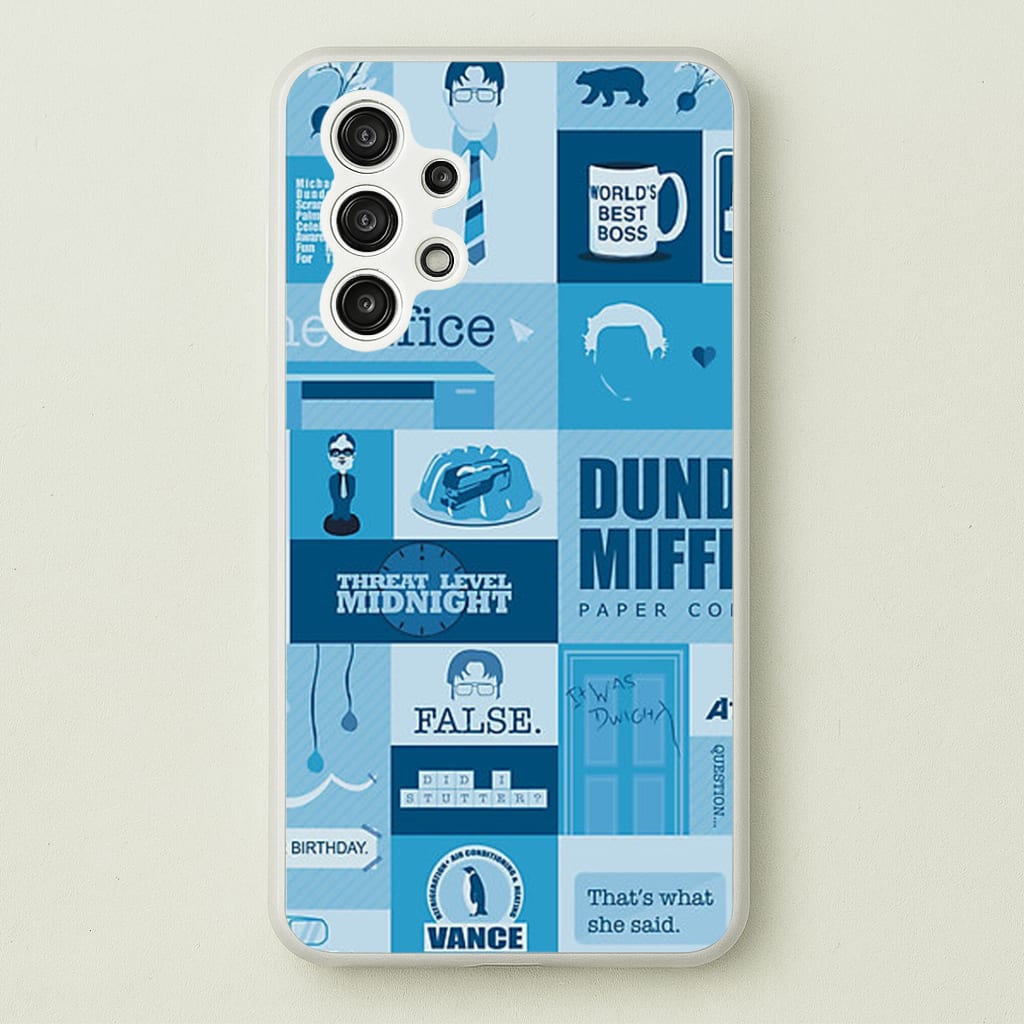 Office Blue Patchwork Phone Case