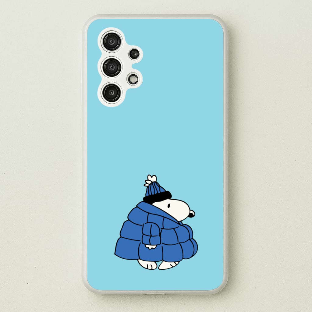 Cartoon Beagle Puffer Jacket Blue Phone Case