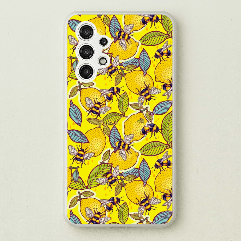 Yellow Lemon and Bee Phone Case