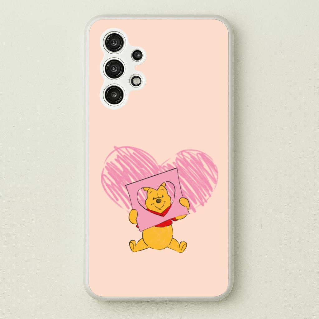 Pooh Heart Drawing Valentine's Phone Case