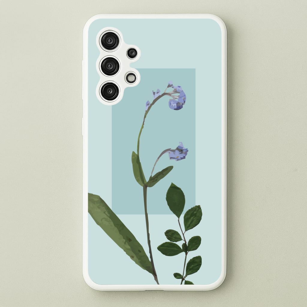 Abstract Blue Pressed Flower Phone Case