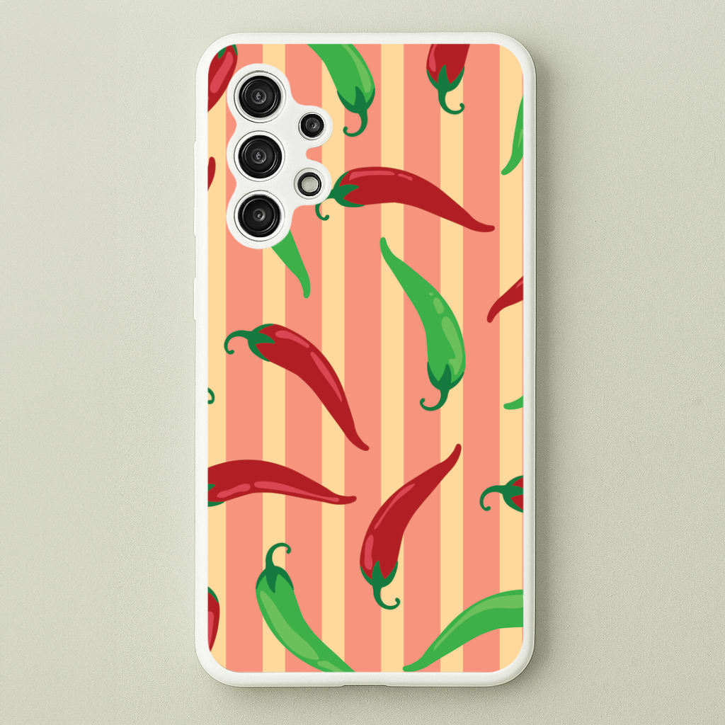 Chilis With Stripes Pattern Phone Case
