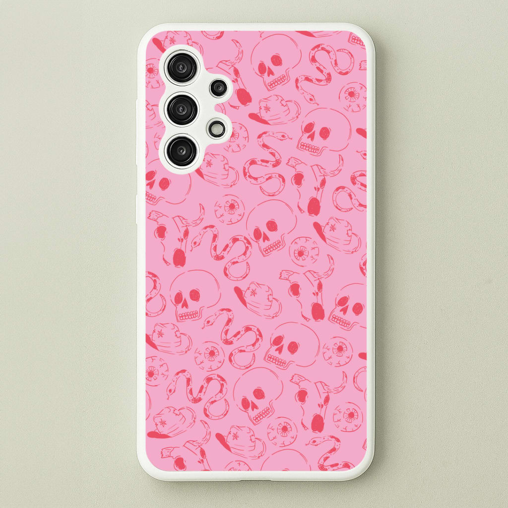 Pink Snakes And Skulls - Western Phone Case