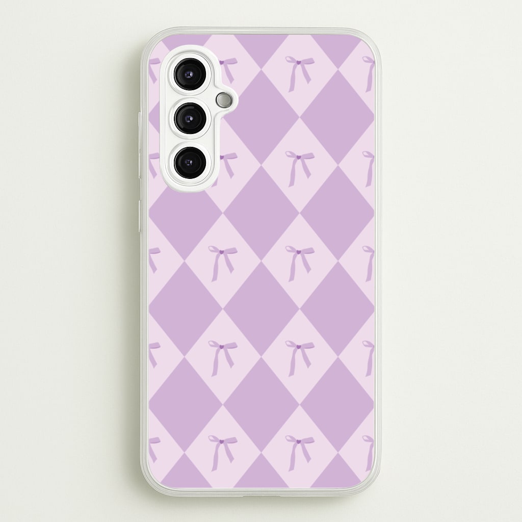 Purple Argyle Coquette Pattern Phone Case