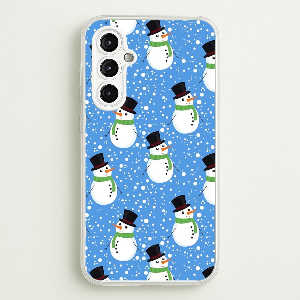 Blue Snowman Pattern Phone Case