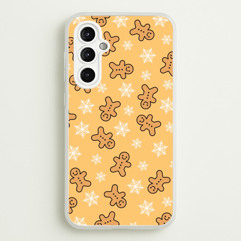 Cute Gingerbread And Snowflakes Pattern Phone Case