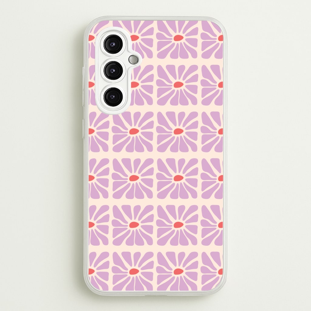 Square Abstract Flowers Mauve Phone Case
