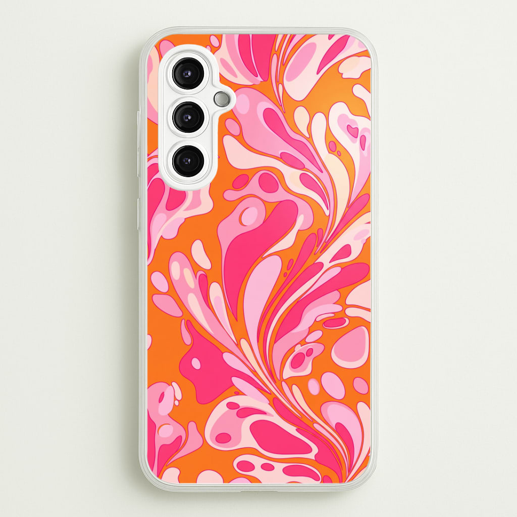 Orange Marble Swirl Phone Case