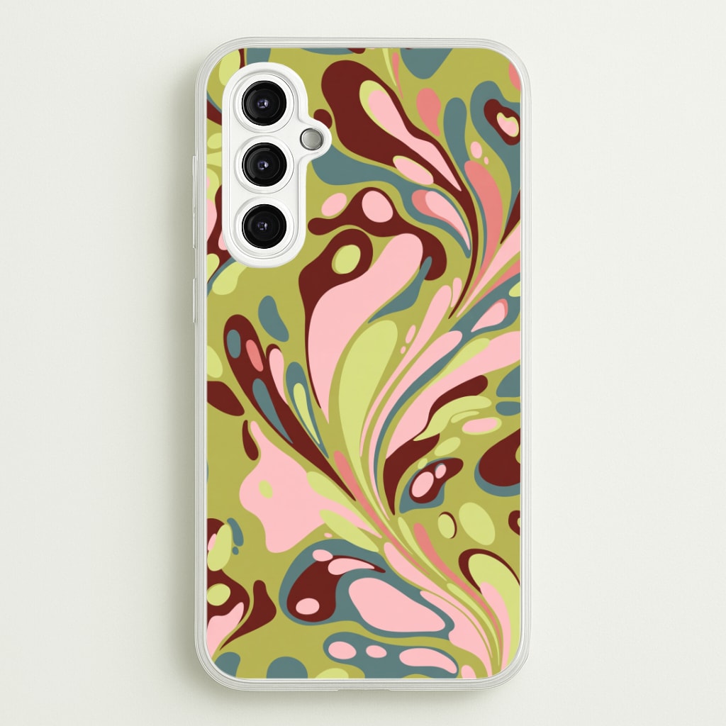 Green Marble Swirl Phone Case