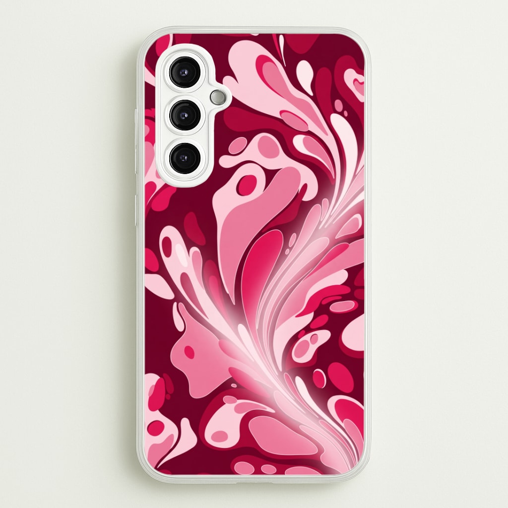 Burgundy & Pink Marble Swirl Phone Case