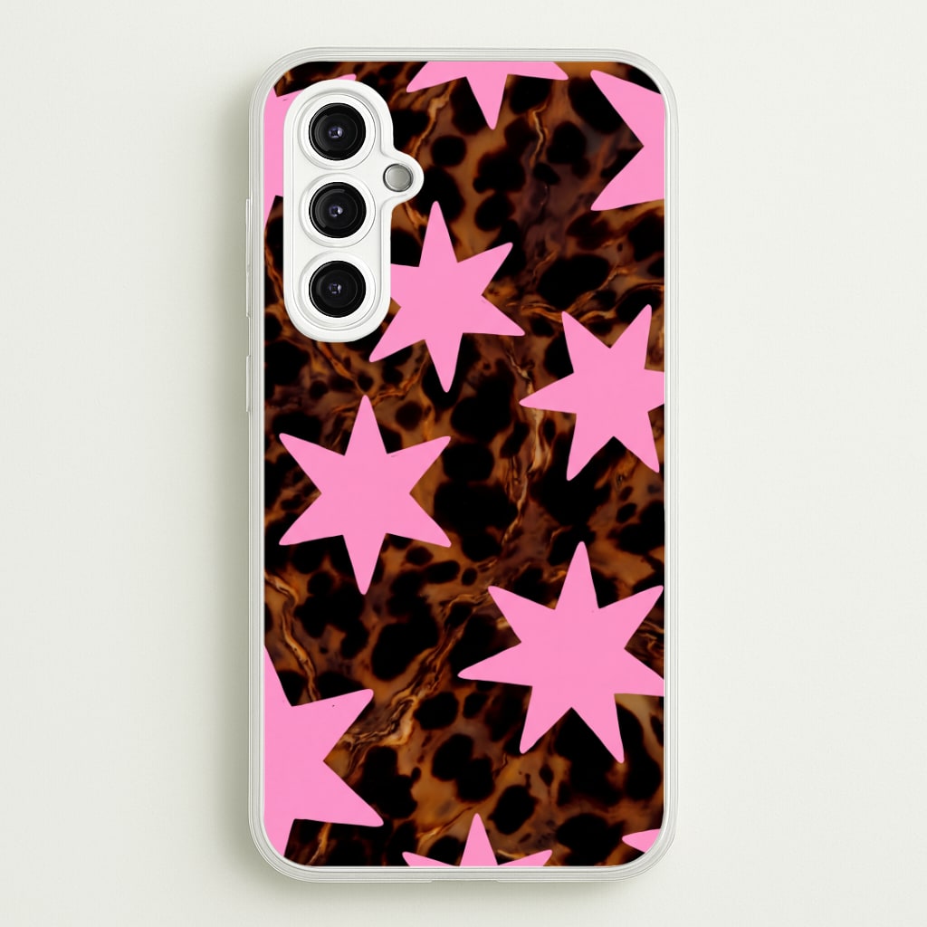 Tortoiseshell Star Scatter - Pink Phone Case