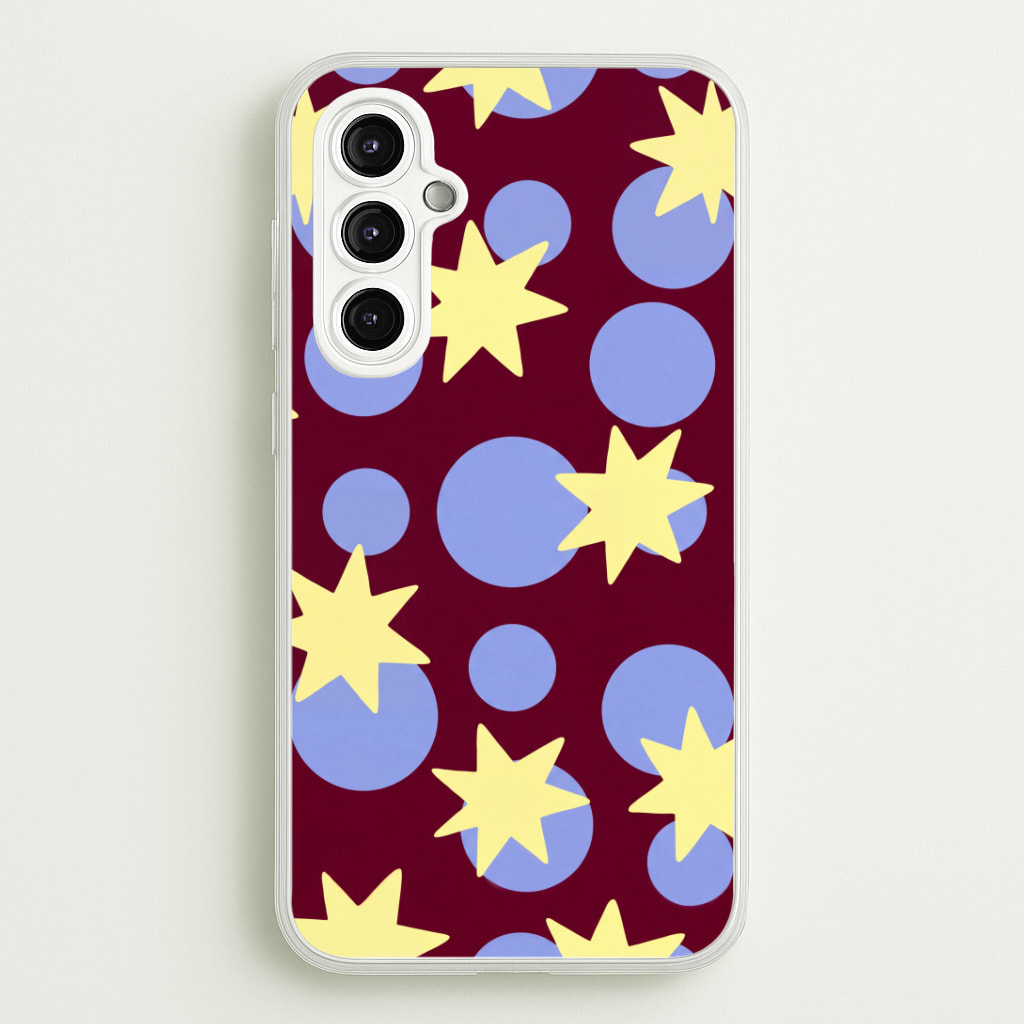 Butter Stars On Burgundy Phone Case