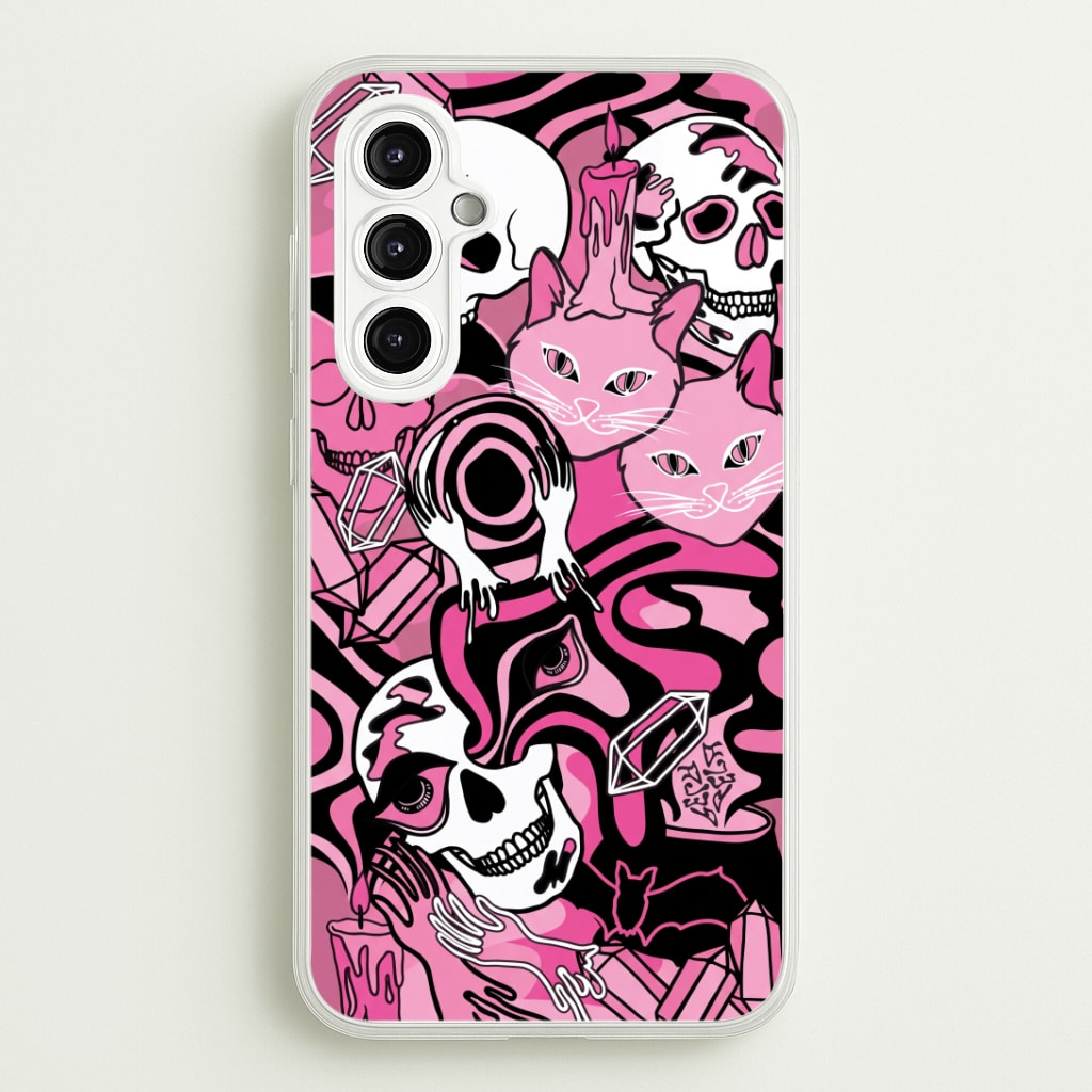 Pink Occult Doodle Collage Phone Case
