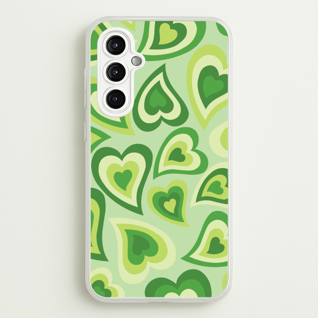 Green Hearts - Trippy Patterns Phone Case