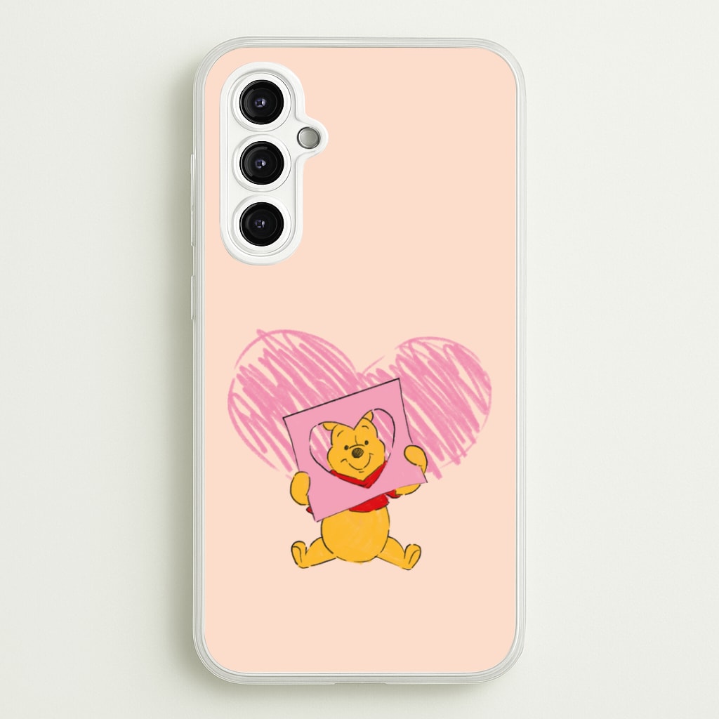 Pooh Heart Drawing Valentine's Phone Case