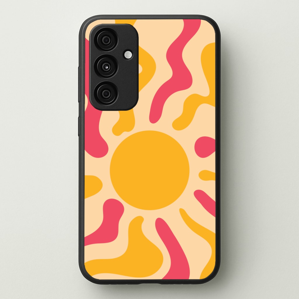 Yellow And Pink Abstract Sun Phone Case