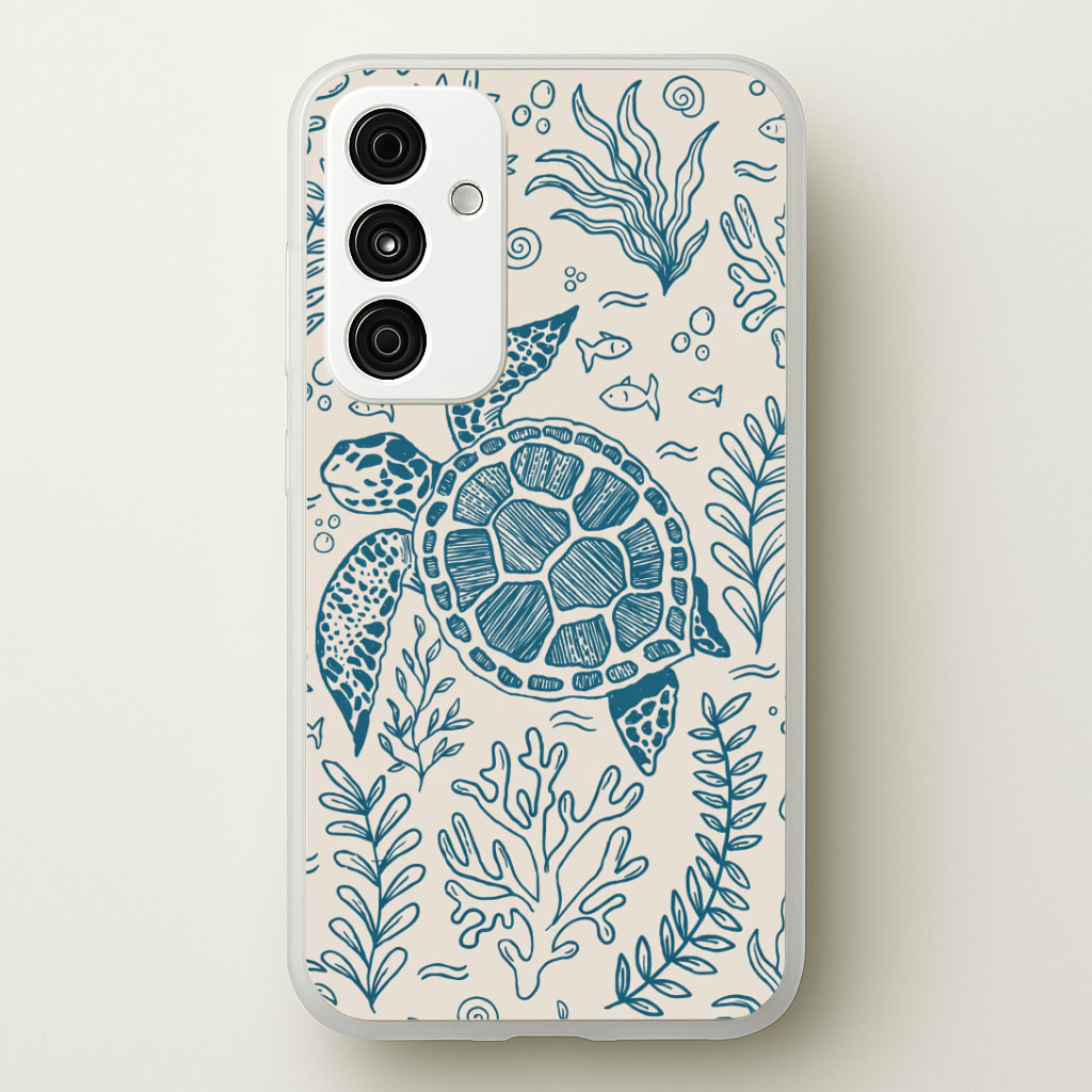 Teal Turtle Reef Phone Case