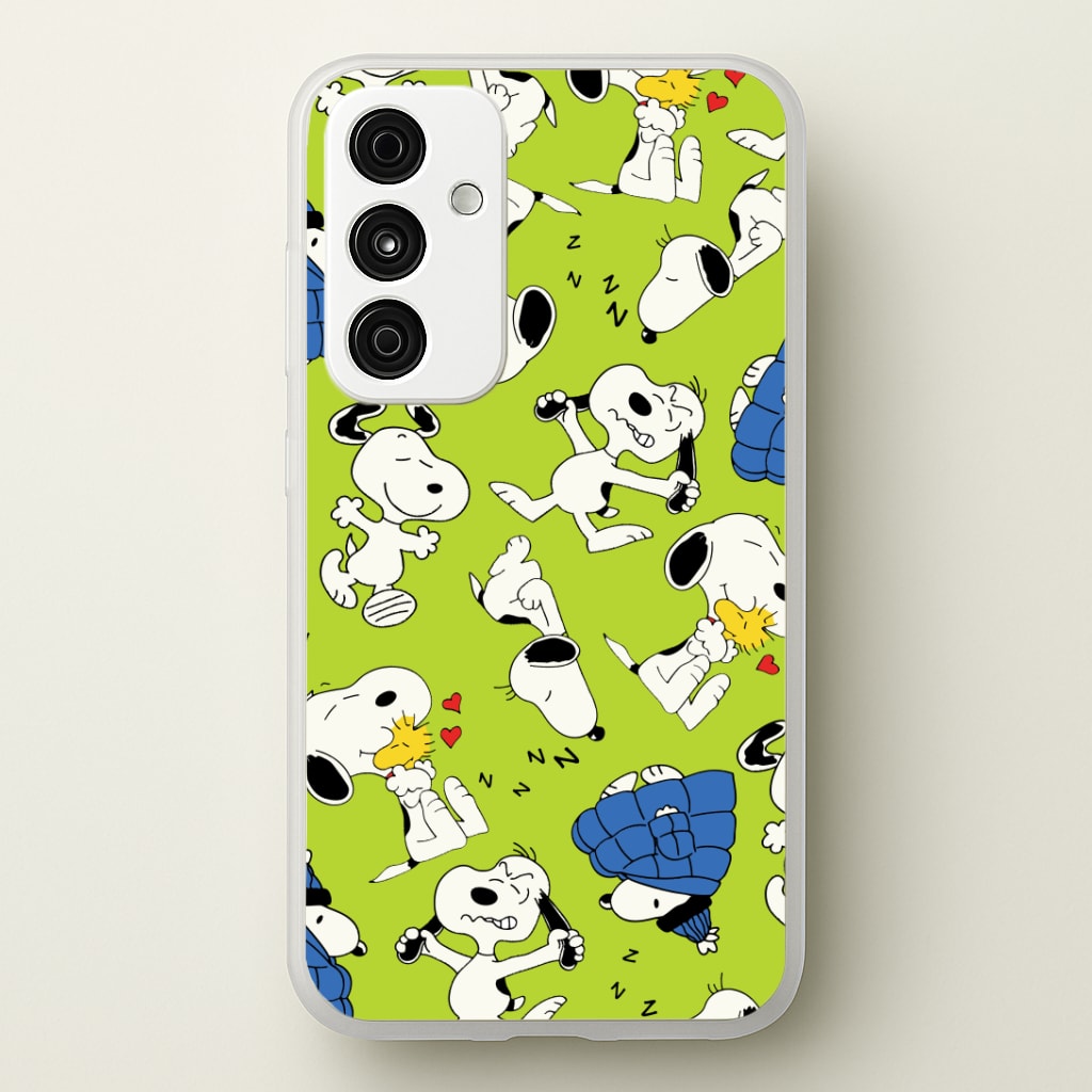 Lime Green Cartoon Beagle Pattern Phone Case