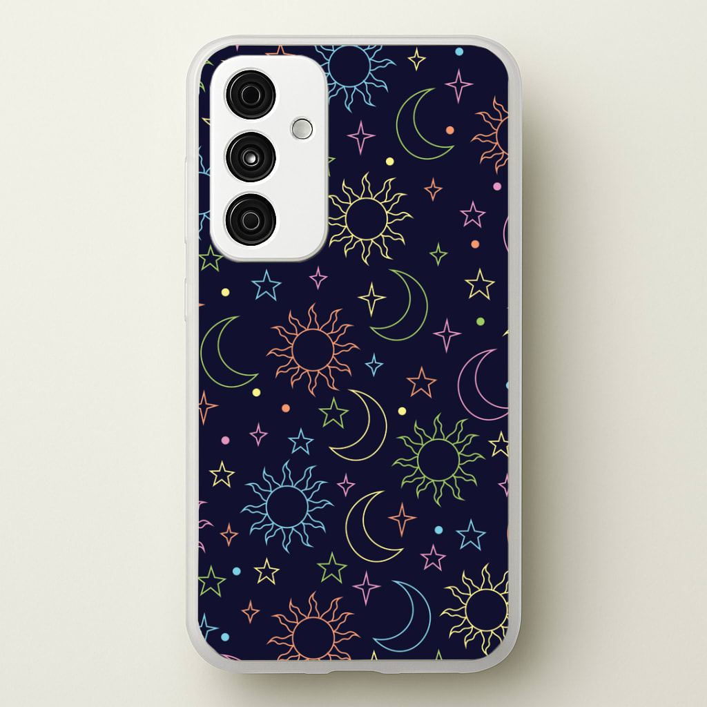 Sun, Moon And Stars Pattern Rainbow Phone Case