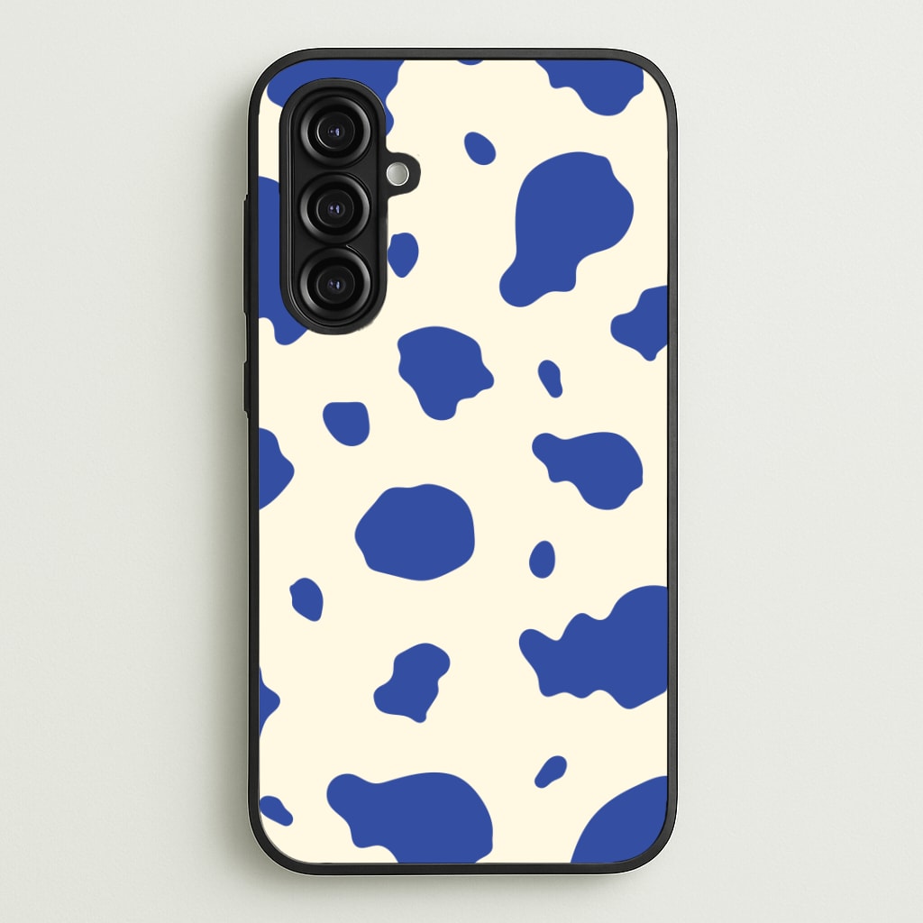 Blue Cow Print Phone Case