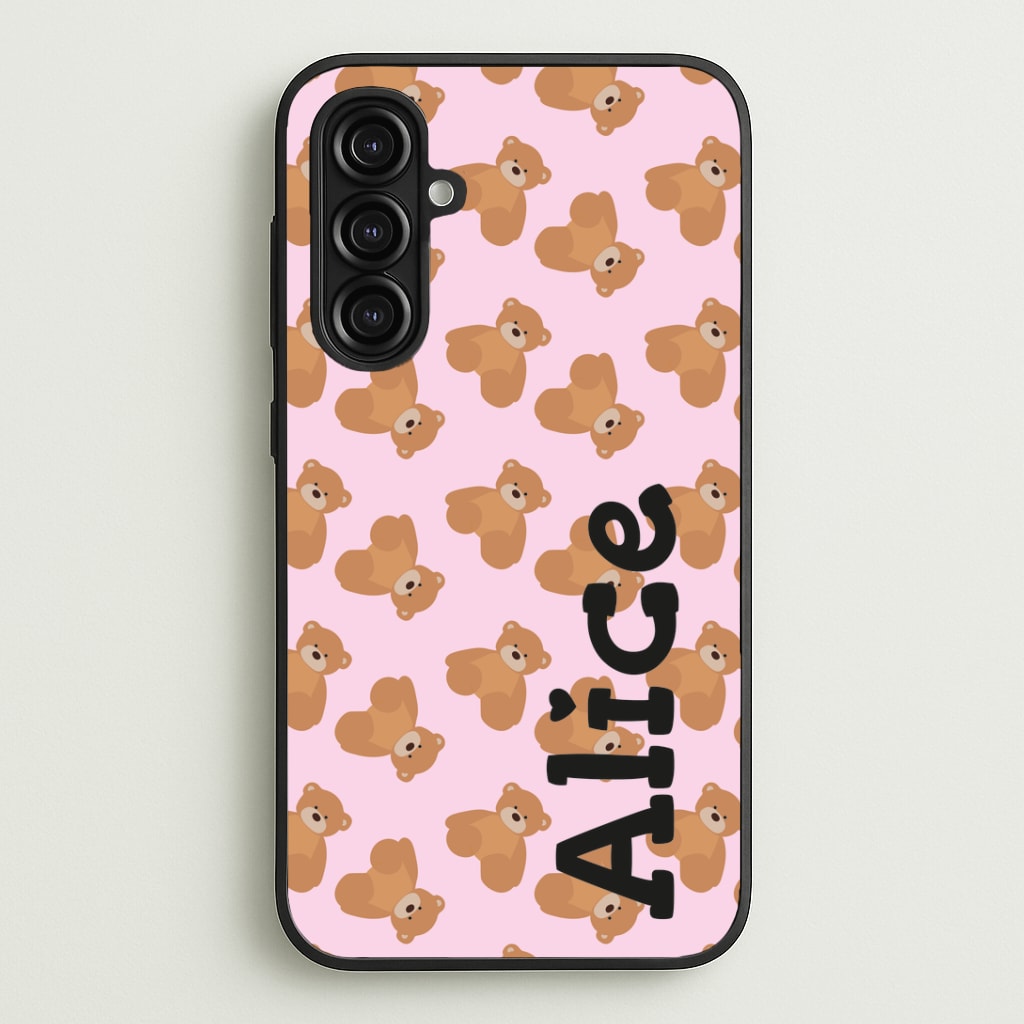 Teddy Bear Pattern - Personalised Christmas Phone Case