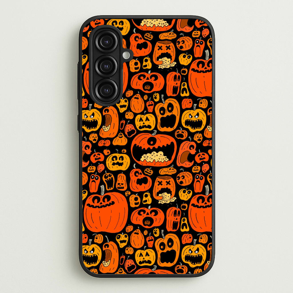 Scary Pumpkin Halloween Pattern Phone Case