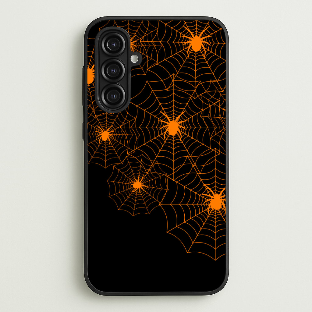 Orange Spider Web Phone Case
