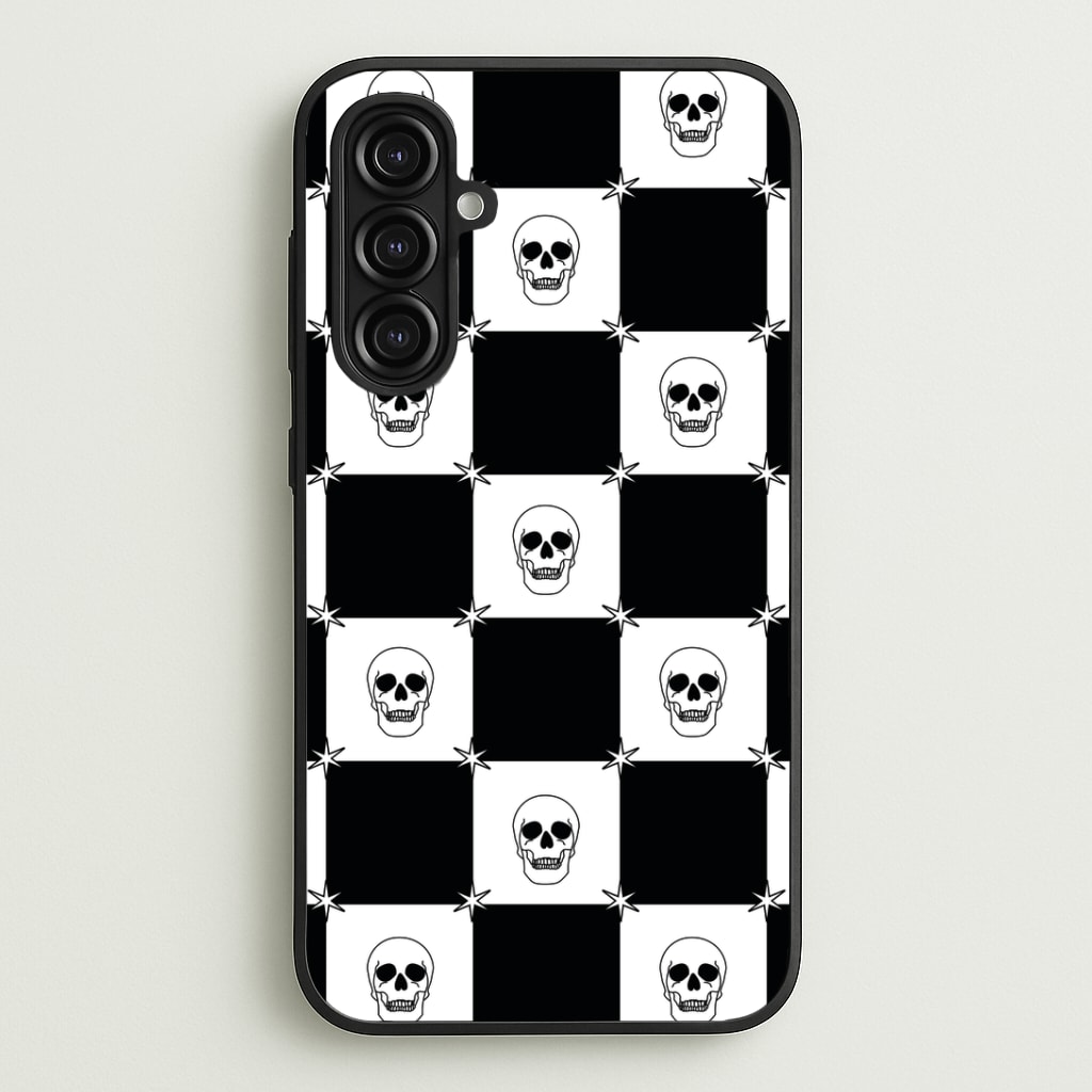 Checkered Skulls Pattern Phone Case