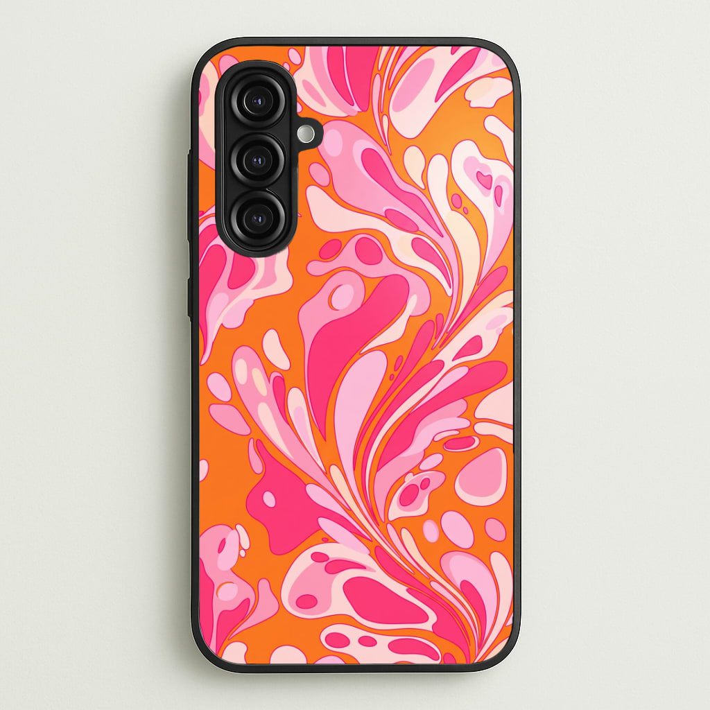 Orange Marble Swirl Phone Case