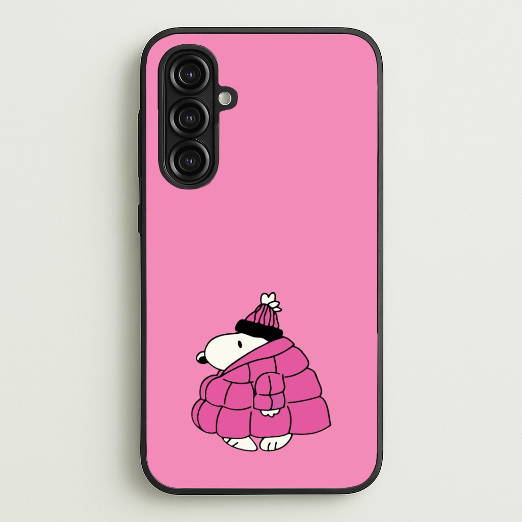 Cartoon Beagle Puffer Jacket Pink Phone Case