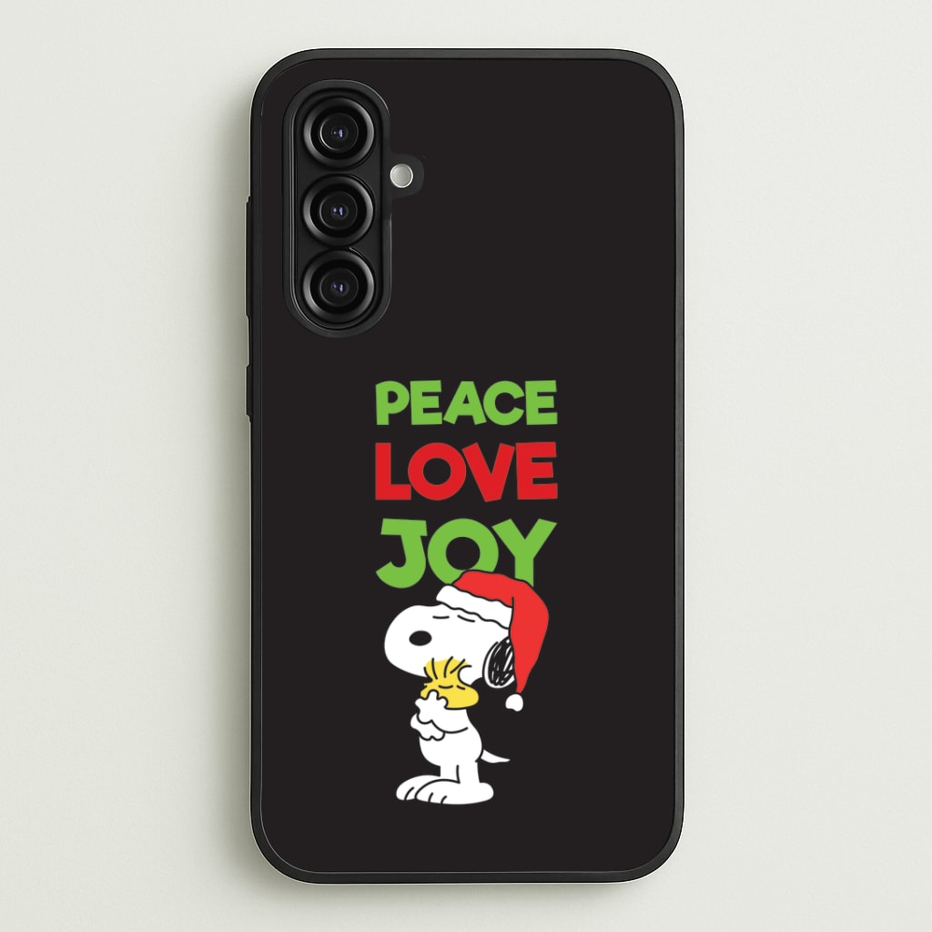 Peace, Love, Joy Christmas Cartoon Beagle Phone Case