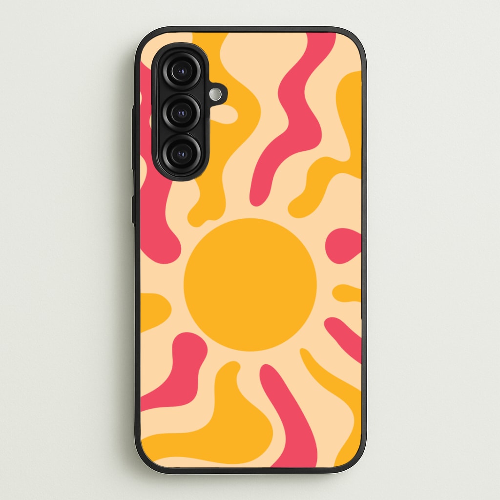 Yellow And Pink Abstract Sun Phone Case